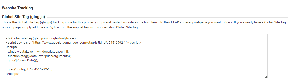 Step 2.6 Website Tracking